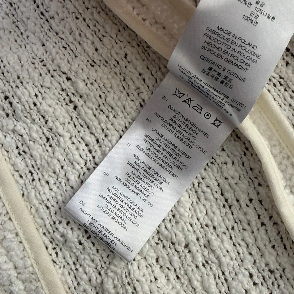 IRO Shavani White Boucle Fringe Lightweight Jacket Size 42 (Size 10)